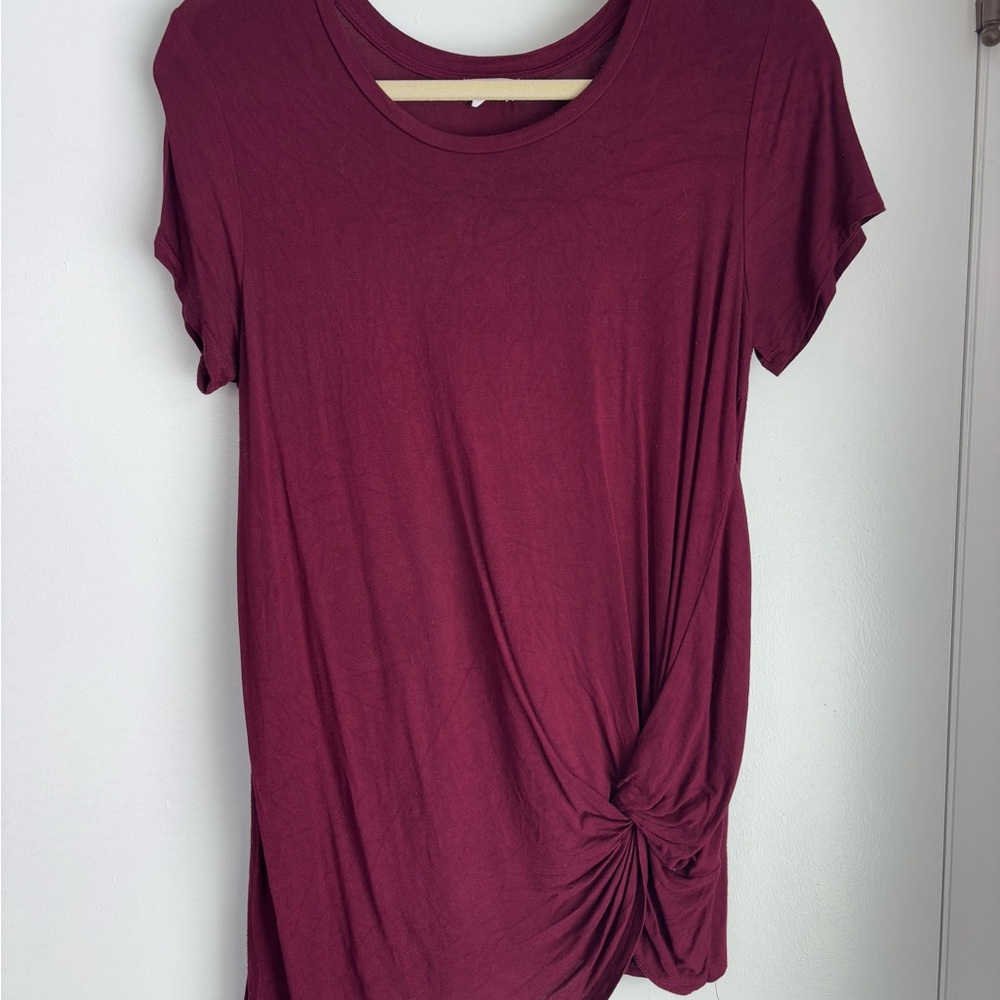 Westport Red Tie Front Short Sleeve Tee